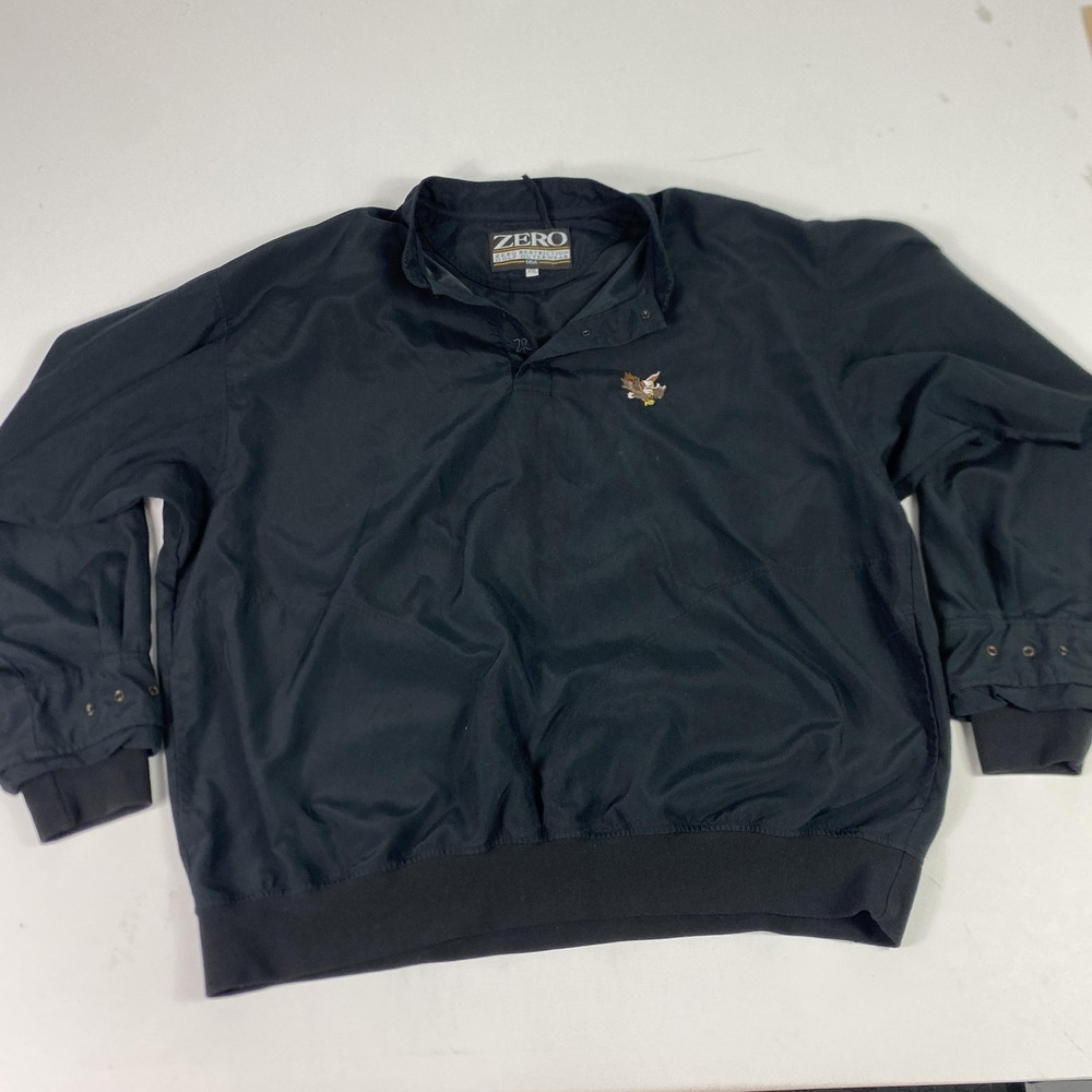 Zero Restriction Golf Jacket Mens 2XL Black Pullover Windbreaker Eagle USA